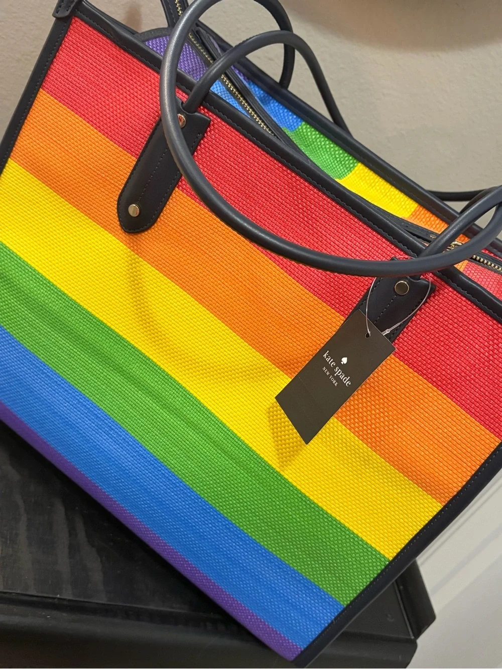 NWT! kate spade Rainbow Stripe Tote Bag